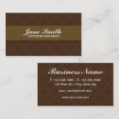 エレガントでスタイリッシュで上品なレトロのダマスク織の花柄 名刺 (正面/裏面)