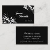 エレガントでスタイリッシュで上品な花の花柄のモダン 名刺 (正面/裏面)