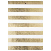 エレガントでスタイリッシュで粋でフェイクな金ゴールドのモダンのストライブ柄 クリップボード (裏面)