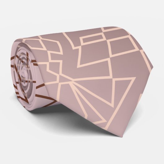 エレガントでスタイリッシュなばら色の金ゴールドのピンクの幾何学的なパターン ネクタイ (ロール)