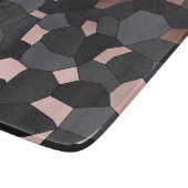 エレガントでスタイリッシュなばら色の金ゴールドの灰色および黒いモザイク カッティングボード (角)