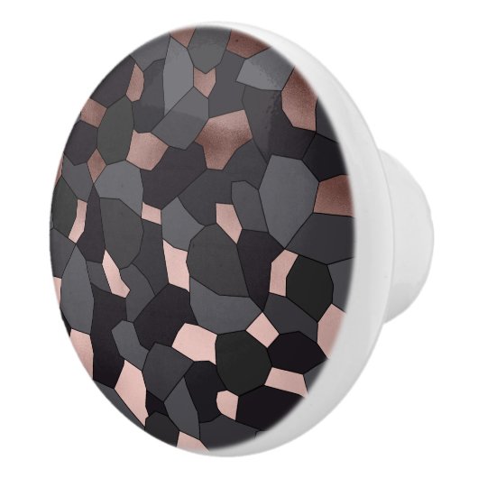 エレガントでスタイリッシュなばら色の金ゴールドの灰色および黒いモザイク セラミックノブ (右)