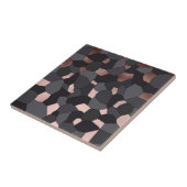 エレガントでスタイリッシュなばら色の金ゴールドの灰色および黒いモザイク タイル (側面)