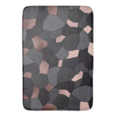 エレガントでスタイリッシュなばら色の金ゴールドの灰色および黒いモザイク バスマット (正面縦)