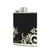 エレガントでスタイリッシュなゴールドレース ブラック - 個人用 フラスク (左)