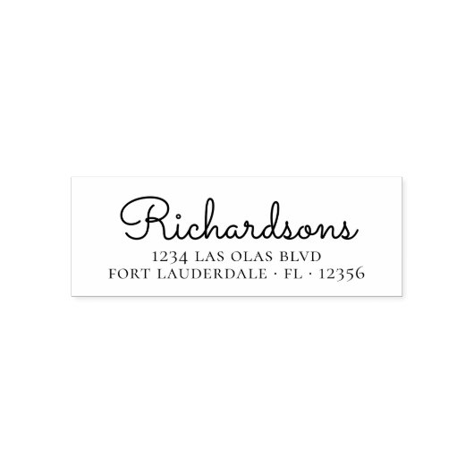 エレガントでスタイリッシュなシグネチャーファミリー返信住所印 セルフインキングスタンプ (デザイン)