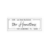 エレガントでスタイリッシュなシグネチャーファミリー返信住所 セルフインキングスタンプ (デザイン)