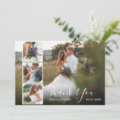 エレガントでスタイリッシュなスクリプト　4枚の写真　結婚式のお礼カード 招待状 (スタンド正面)