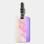 エレガントでスタイリッシュなチックなデザイン、音符 ラゲッジタグ (正面縦)