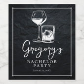 エレガントでスタイリッシュなバチェラーパーティー ワインラベル (シングルラベル)