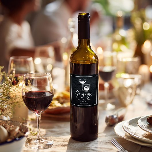 エレガントでスタイリッシュなバチェラーパーティー ワインラベル