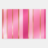 エレガントでスタイリッシュなバラ色とゴールド ラッピングペーパーシート (正面)