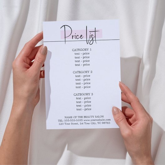 エレガントでスタイリッシュなホワイトローズビューティーメニュー チラシ