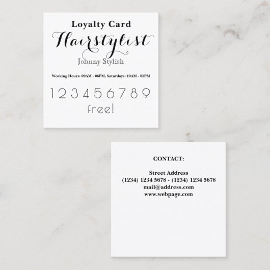 エレガントでスタイリッシュなロイヤリティの顧客カード ロイヤリティカード (正面/裏面)