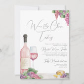 エレガントでスタイリッシュなワインチェックパーティー 招待状 (正面)