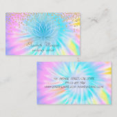 エレガントでスタイリッシュな光り輝くダイヤモンド蓮の花のタイダイ 名刺 (正面/裏面)