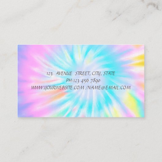 エレガントでスタイリッシュな光り輝くダイヤモンド蓮の花のタイダイ 名刺 (裏面)