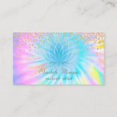 エレガントでスタイリッシュな光り輝くダイヤモンド蓮の花のタイダイ 名刺 (正面)