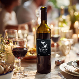 エレガントでスタイリッシュな独身パーティー ワインラベル