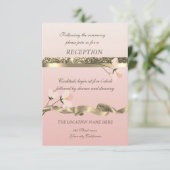 エレガントでスタイリッシュな花のウェディングレセプション 招待状 (スタンド正面)