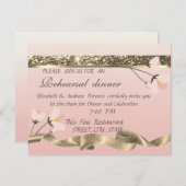 エレガントでスタイリッシュな花の彩るリハーサルディナー 招待状 (正面/裏面)