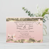 エレガントでスタイリッシュな花の結婚式招待状 招待状 (スタンド正面)