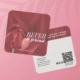 エレガントでスタイリッシュな赤いチューリップのアブストラクトパターン 紹介カード