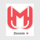 エレガントでスタイリッシュな赤い文字M シール (シート)