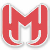 エレガントでスタイリッシュな赤い文字M シール (正面)