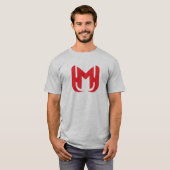 エレガントでスタイリッシュな赤い文字M Tシャツ (正面フル)