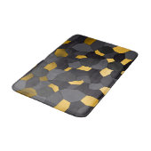 エレガントでスタイリッシュな金ゴールドの灰色および黒いモザイク バスマット (アングル)