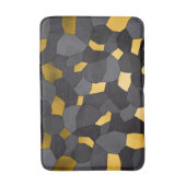 エレガントでスタイリッシュな金ゴールドの灰色および黒いモザイク バスマット (正面縦)