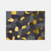 エレガントでスタイリッシュな金ゴールドの灰色および黒いモザイク フリースブランケット (正面(横))