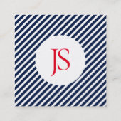 エレガントでストライプなパターンロイヤリティの青 ロイヤリティカード (裏面)