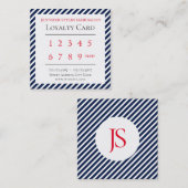 エレガントでストライプなパターンロイヤリティの青 ロイヤリティカード (正面/裏面)