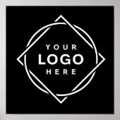 エレガントでスマートなブラックQRコードロゴデザイン ポスター (正面)