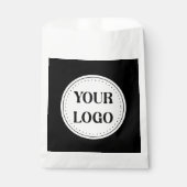 エレガントでスリムな黒のQRコードロゴデザイン フェイバーバッグ (正面)