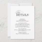 エレガントでタイムレスなタイポグラフィのシンプルな結婚式の詳細 ノートカード (正面)