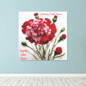 エレガントでタイムレスな1月誕生花 カーネーション キャンバスプリント (インサイチュ (ウッドフロア))