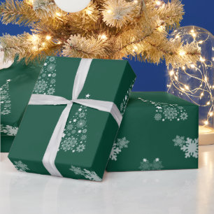 エレガントでトレンディなグリーンのクリスマスラッピングペーパー ラッピングペーパー