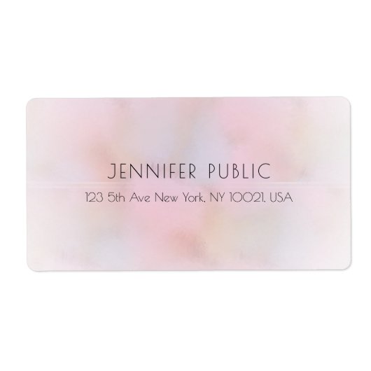 エレガントでトレンディなパステルカラーのモダンテンプレート ラベル (正面)
