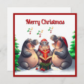 エレガントでトレンディな水彩画の松の木の合唱 シーズンカード (正面/裏面)