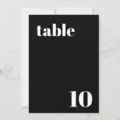 エレガントでトレンディな結婚式のテーブル番号 招待状 (正面)