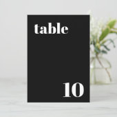 エレガントでトレンディな結婚式のテーブル番号 招待状 (スタンド正面)