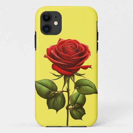 エレガントでトレンディな赤いバラの花 Case-Mate iPhoneケース (裏面)