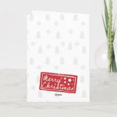 エレガントでトレンディーな非写真のクリスマスツリーを折りたたんだ カード (裏面)