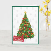 エレガントでトレンディーな非写真のクリスマスツリーを折りたたんだ カード (黄色い花)