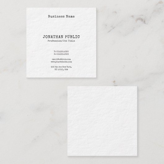 エレガントでノスタルジックでクラシックな一見のシンプルでシックな平野 スクエア名刺 (正面/裏面)