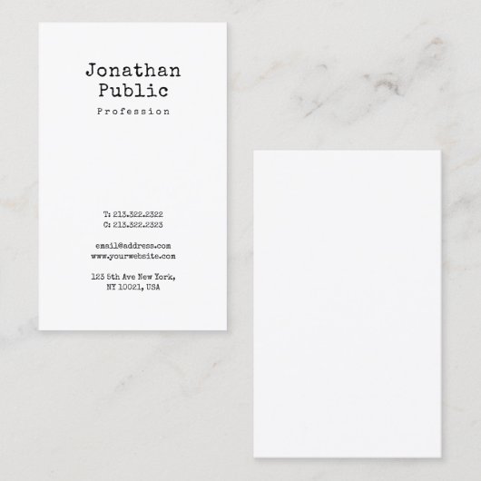 エレガントでノスタルジックなデザインのきれいで明白なレトロのトレンディー 名刺 (正面/裏面)