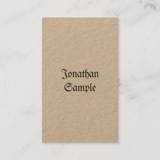 エレガントでノスタルジックなレトロのヴィンテージの実質のクラフトの贅沢 名刺 (正面)